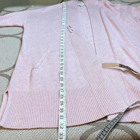 J. Jill open front longline large safety pin cotton wool silk cardigan - Picture 12 of 17